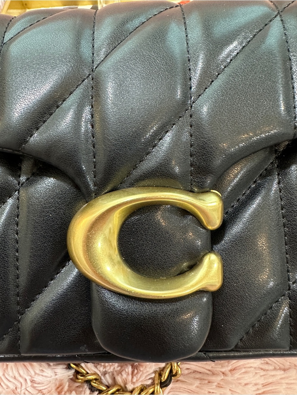 Coach Black Quilted Tabby 26 w/ Gold Chain Strap EUC - Picture 12 of 12